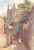 Gwynne Street from Nell Gwynne's birthplace, Hereford. Ernest Haslehust 1920