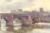 The Old Dee bridge, Chester. Cheshire. By Ernest Haslehust 1920 print
