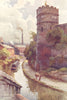 Phoenix Tower and Canal, Chester. Cheshire. By Ernest Haslehust 1920 old print