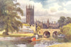 Magdalen College from the Cherwell. Oxford. By Ernest Haslehust 1920 old print