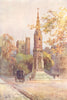 Martyrs' Memorial and St. Giles. Oxford. By Ernest Haslehust 1920 old print