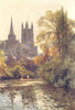 The Leam at Leamington. Warwickshire. By Ernest Haslehust 1920 old print