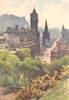 Princes street from Calton Hill, Edinburgh. Scotland. By Ernest Haslehust 1920