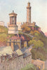 Calton Hill, Edinburgh. Scotland. By Ernest Haslehust 1920 old antique print