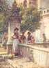 SPAIN. Cordoba-Fountain in the patio de los Naranjos 1908 old antique print