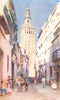 SPAIN. Seville-The Giralda 1908 old antique vintage print picture