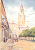 SPAIN. Seville-Patio de las Banderas 1908 old antique vintage print picture