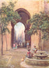 SPAIN. Seville-Patio de los Naranjos 1908 old antique vintage print picture
