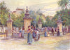 SPAIN. Cordoba-Patio de los Naranjos 1908 old antique vintage print picture