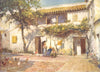 SPAIN. Cordoba-Old houses near the river 1908 antique print picture