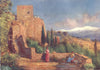 SPAIN. Granada-Sierra Nevada from the Alhambra Gardens 1908 old antique print