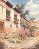SPAIN. Granada-Old Houses, Cuesta del Pescado 1908 antique print picture
