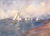 ISLE OF WIGHT. Cowes. Yachting at Cowes 1908 old antique vintage print picture