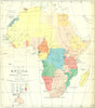 AFRICA. Political Map of showing International Boundaries 1936 old vintage
