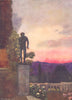 GREECE. Sunset, The Achilleion, Corfu 1916 old antique vintage print picture