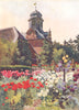 GERMANY. The Clock Tower, Wolfsgarten 1916 old antique vintage print picture