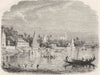 INDIA. Scene on the banks of the Ganges c1880 old antique print picture