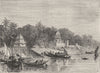 INDIA. View in Moorshedabad c1880 old antique vintage print picture