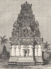 INDIA. Portico of a Pagoda at Puducherry c1880 old antique print picture