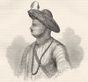 INDIA. Tipu Sultan c1880 old antique vintage print picture