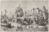 INDIA. Religious Festival at Varanasi c1880 old antique vintage print picture