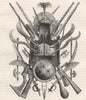INDIA. Group of Indian weapons of war c1880 old antique vintage print picture
