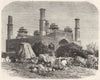 INDIA. An encampment at Secundra c1880 old antique vintage print picture
