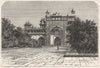 INDIA. View of the Mausoleum of Akbar, at Secundra c1880 old antique print