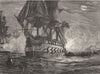 INDIAN OCEAN. The attack on St Paul's, Bourbon c1880 old antique print picture