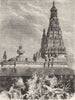 INDIA. View of a Hindu temple, Mumbai c1880 old antique vintage print picture
