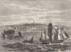 BURMA. View of Rangoon c1880 old antique vintage print picture