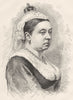 ENGLAND. Victoria, Queen of England and empress of India c1880 old print