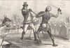 MILITARIA. Hand-to-Combat between Shore & Goojur c1880 old antique print