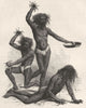 INDIA. Fakirs wounding themselves c1880 old antique vintage print picture
