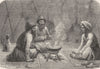 TURKMENISTAN. Interior of a Turkmen tent c1880 old antique print picture