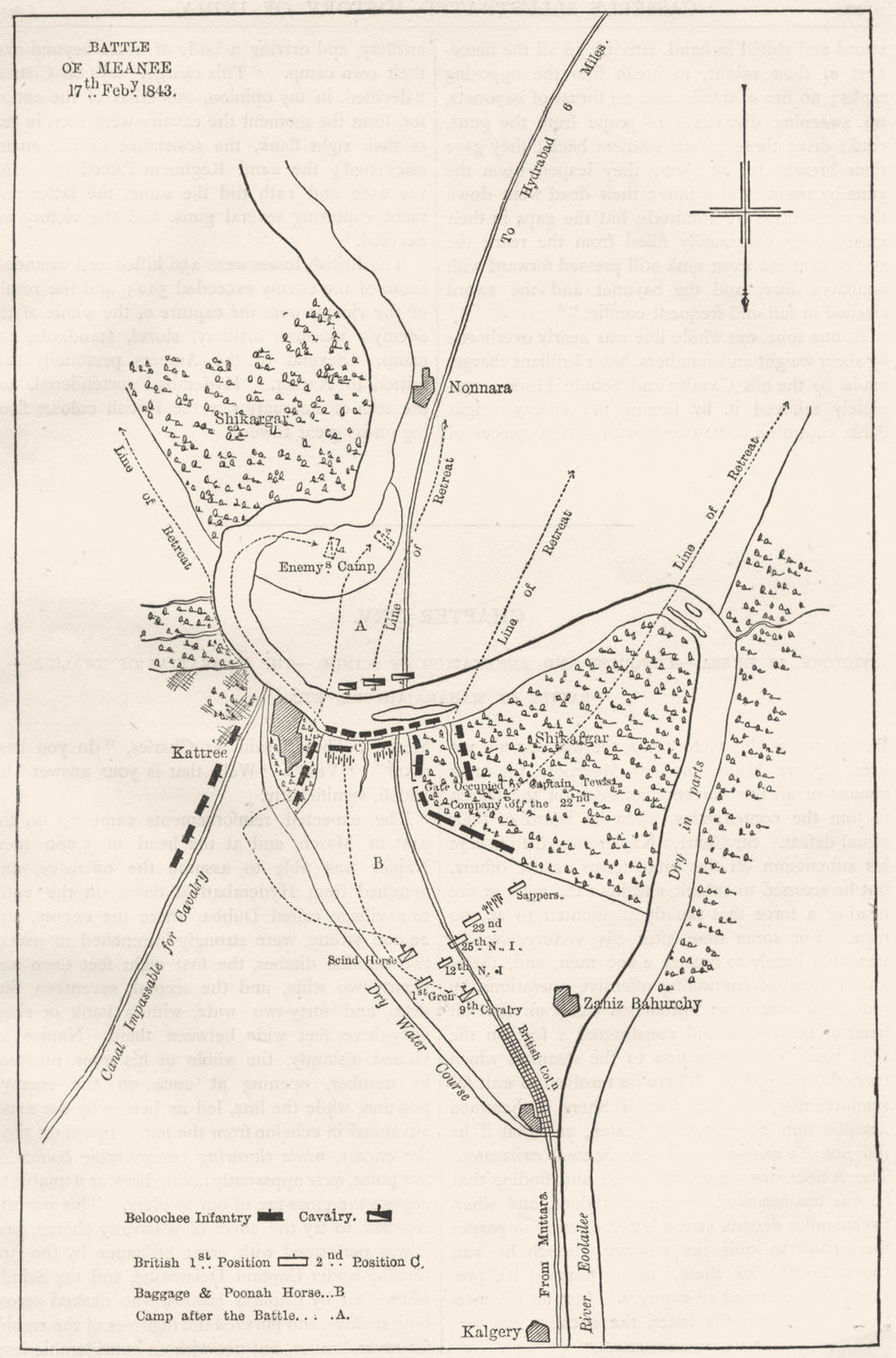 PAKISTAN. Plan of the Battle of Miani c1880 old antique vintage map chart