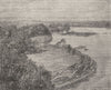INDIA. The Bund or Dam of the Lake of Barwa, Jhansi c1880 old antique print