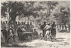 INDIA. A Court of Justice in the Jungle c1880 old antique print picture
