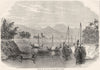 INDIA. Scene on the River Barack, near Cachar c1880 old antique print picture