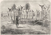 INDIA. The grave of a Lushai Chief c1880 old antique vintage print picture