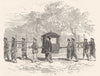 TRANSPORT. Chinese Palanquin-Bearers c1880 old antique vintage print picture