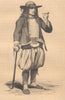 FINISTÈRE. Rosporden 1844 old antique vintage print picture