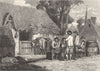 BRETAGNE. Le Cabaret 1844 old antique vintage print picture