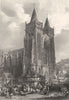 FINISTÈRE. Cathedrale de Quimper 1844 old antique vintage print picture