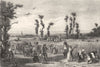 BRETAGNE. La Moisson 1844 old antique vintage print picture
