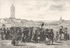 BRETAGNE. Mariage Retour de l'Eglise 1844 old antique vintage print picture