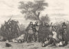 BRETAGNE. Combat des Trente 1844 old antique vintage print picture