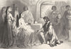 FRANCE. Anne de Bretagne et Louis D'Orleans Rennes 1491 1844 old antique print