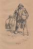 BRITTANY. Mendiants(Cornouaille) 1844 old antique vintage print picture