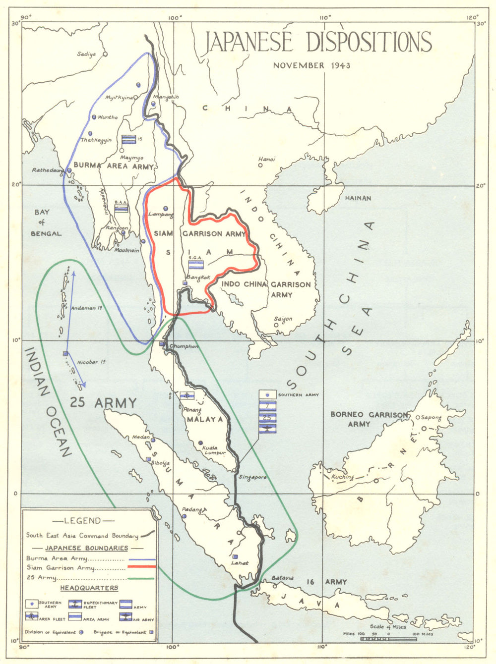 MAPS. Japanese dispositions November 1943 1951 old vintage plan chart